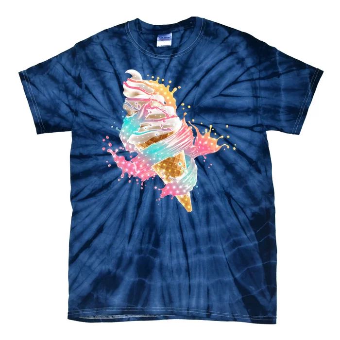 Fun Colorful Summer Time Vanilla Ice Cream Tie-Dye T-Shirt