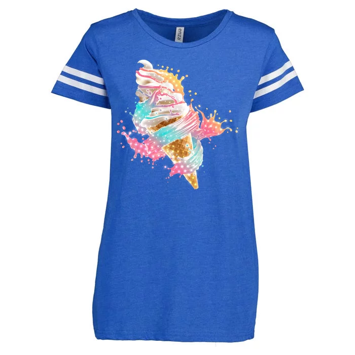 Fun Colorful Summer Time Vanilla Ice Cream Enza Ladies Jersey Football T-Shirt