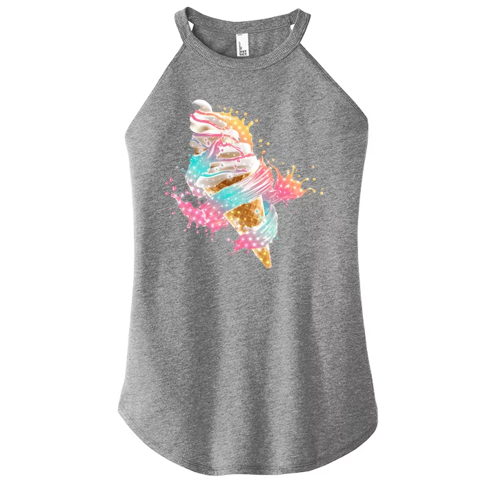 Fun Colorful Summer Time Vanilla Ice Cream Women’s Perfect Tri Rocker Tank