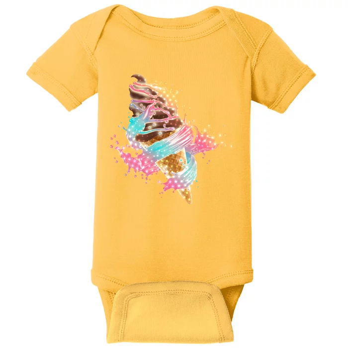 Fun Colorful Summer Time Chocolate Ice Cream Baby Bodysuit