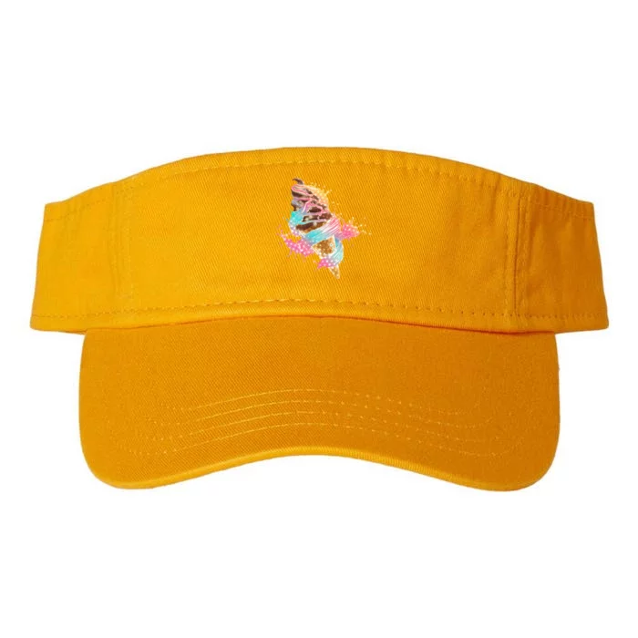 Fun Colorful Summer Time Chocolate Ice Cream Valucap Bio-Washed Visor