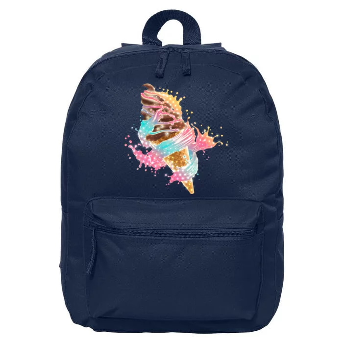 Fun Colorful Summer Time Chocolate Ice Cream 16 in Basic Backpack