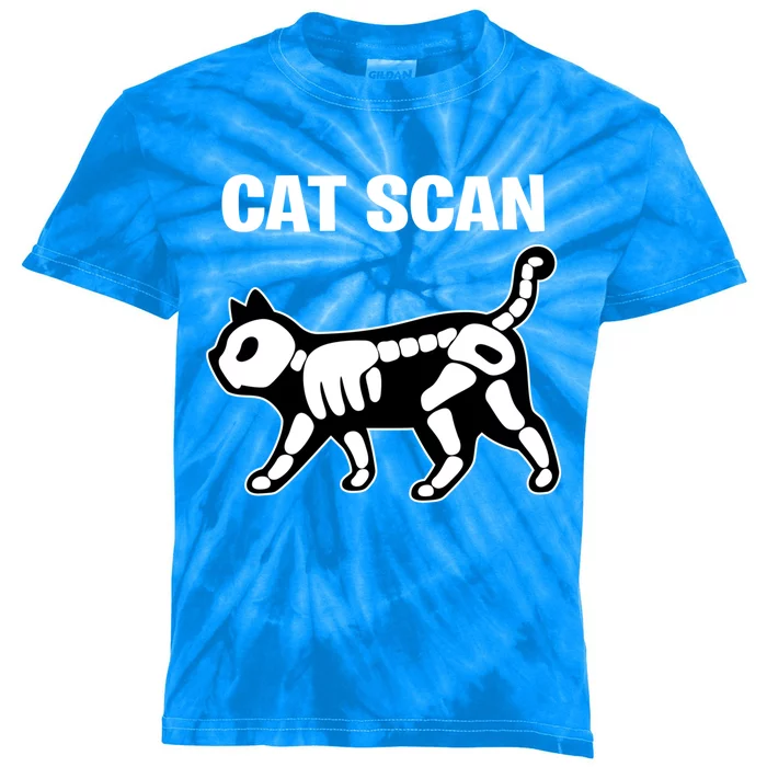 Funny Cat Scan Ct Scan Cat Xgiftray Pun Sarcastic Rad Tech Gift Meaningful Gift Kids Tie-Dye T-Shirt