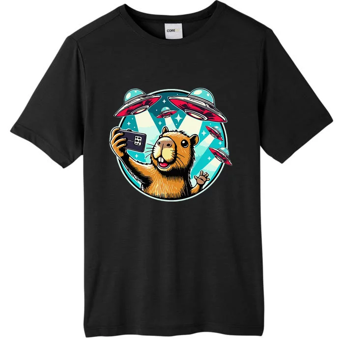 Funny Capybara Selfie With Ufos ChromaSoft Performance T-Shirt