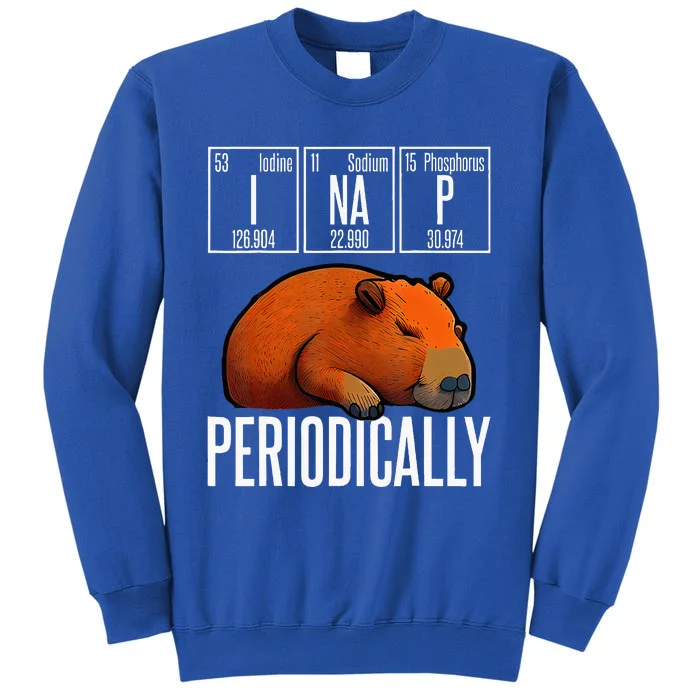 Funny Chemistry Science I Nap Periodically Capybara Lover Tall Sweatshirt