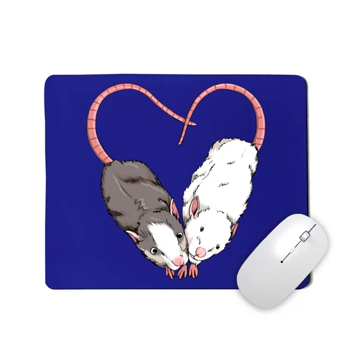 Funny Cute Small Rodent Pet Happy Heart Love Rat Lovers Gift Mousepad