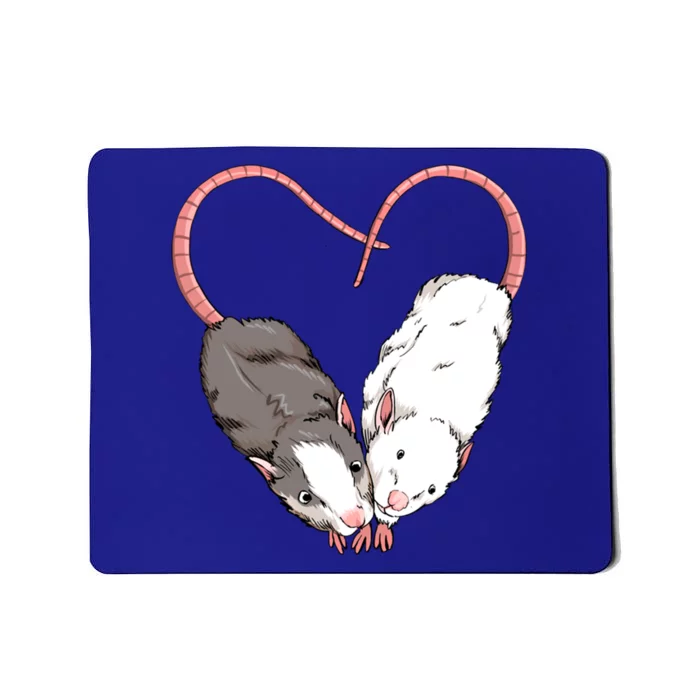 Funny Cute Small Rodent Pet Happy Heart Love Rat Lovers Gift Mousepad