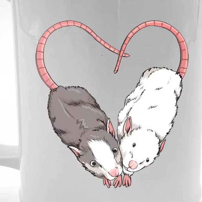 Funny Cute Small Rodent Pet Happy Heart Love Rat Lovers Gift Front & Back Beer Stein