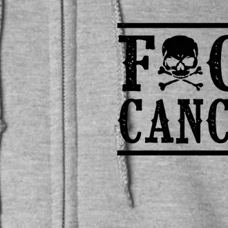 F Cancer Skull And Crossbones Full Zip Hoodie