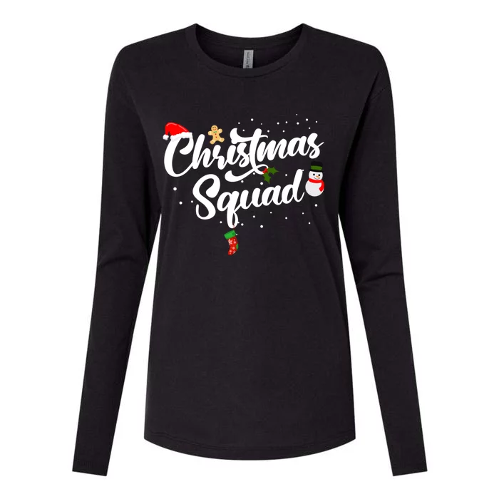 Family Christmas Squad Gift Womens Cotton Relaxed Long Sleeve T-Shirt