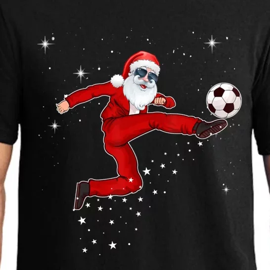 Funny Christmas Santa Soccer Playing Xmas Boys Sport Gift Pajama Set