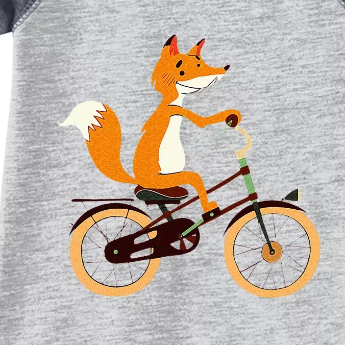 Funny Cycling S Fox On Bicycle Animal Lovers Infant Baby Jersey Bodysuit