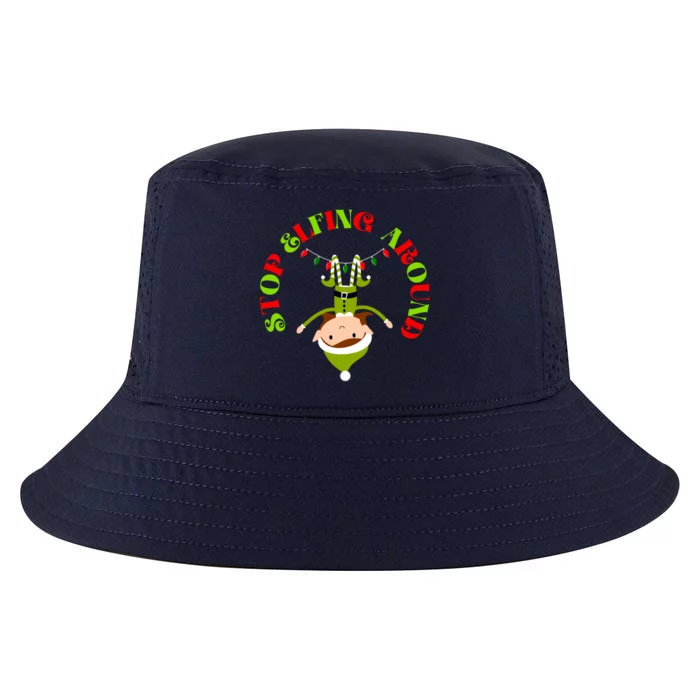 Funny Christmas Sayings Stop Elfing Around Gift Cool Comfort Performance Bucket Hat