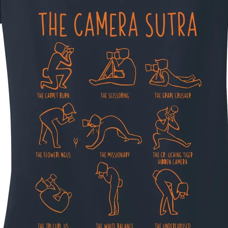 Funny Camera Sutra Photographer Photography Gift Men Women Women's V-Neck T-Shirt