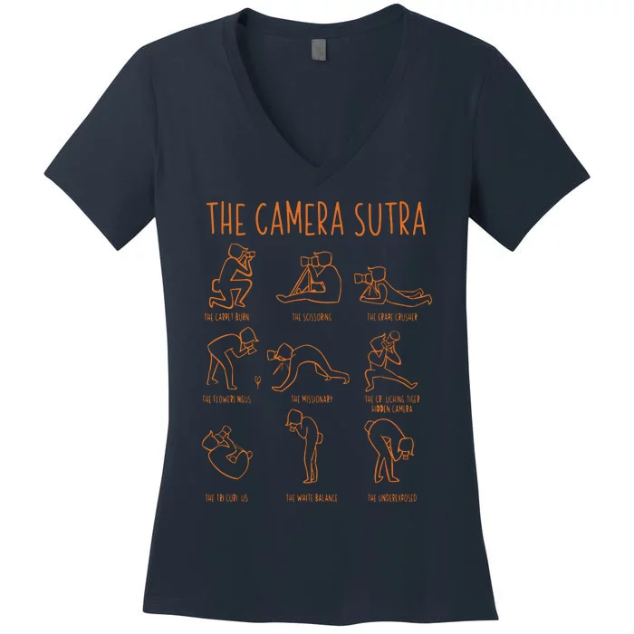 Funny Camera Sutra Photographer Photography Gift Men Women Women's V-Neck T-Shirt