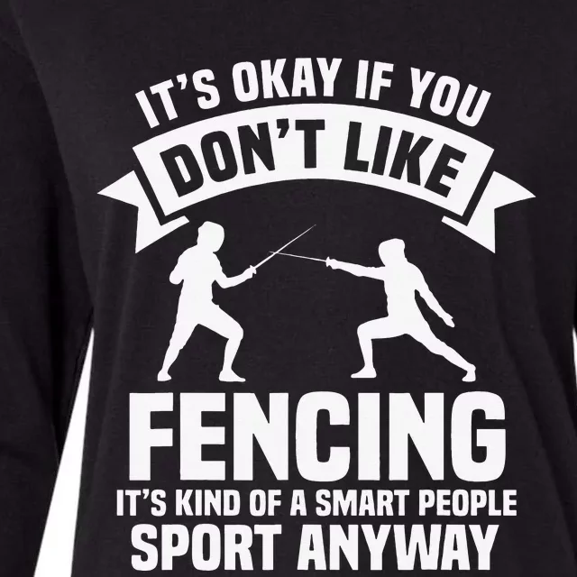 Fencing Combat Sport Fence Foil Epee Sabre Sword Fencer Womens Cotton Relaxed Long Sleeve T-Shirt