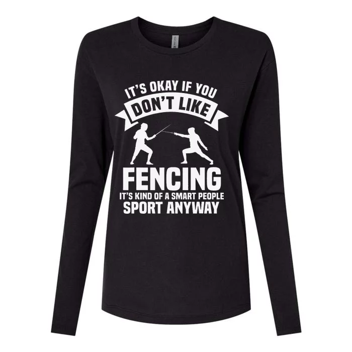 Fencing Combat Sport Fence Foil Epee Sabre Sword Fencer Womens Cotton Relaxed Long Sleeve T-Shirt