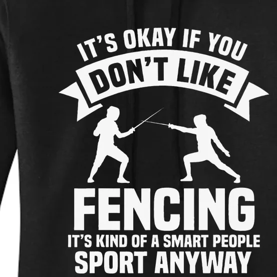 Fencing Combat Sport Fence Foil Epee Sabre Sword Fencer Women's Pullover Hoodie