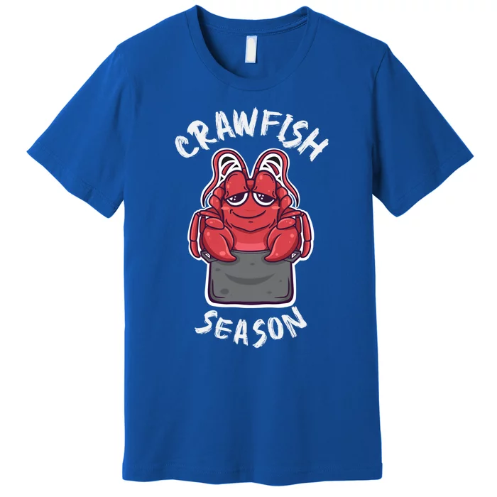 Funny Crawfish Season Kawaii Crawfish Boil Cajun Crayfish Funny Gift Premium T-Shirt