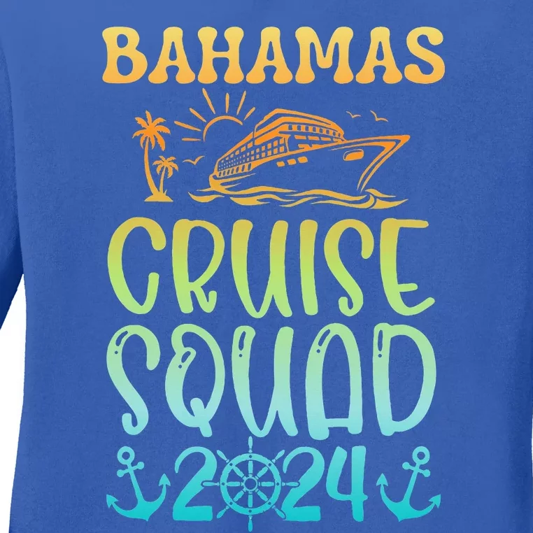 Family Cruise Squad Bahamas 2024 Summer Matching Vacation Ladies Long Sleeve Shirt