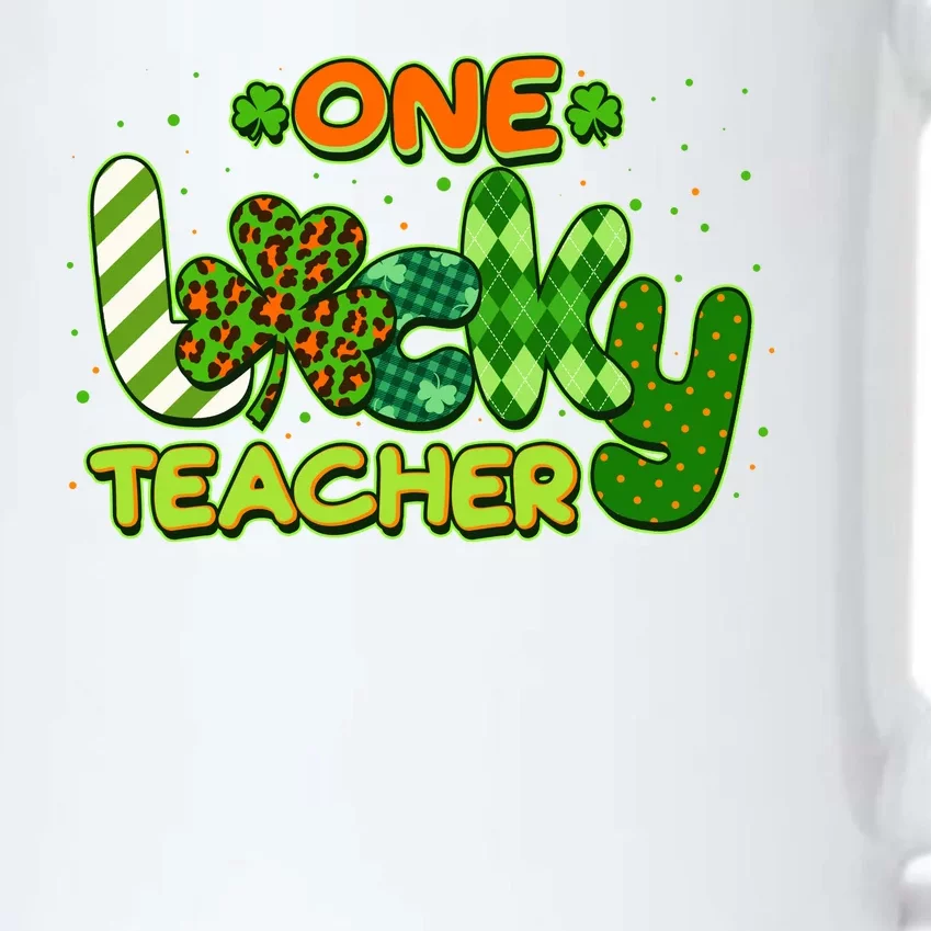 Funny Cute St Patrick's Day One Lucky Teacher Black Color Changing Mug