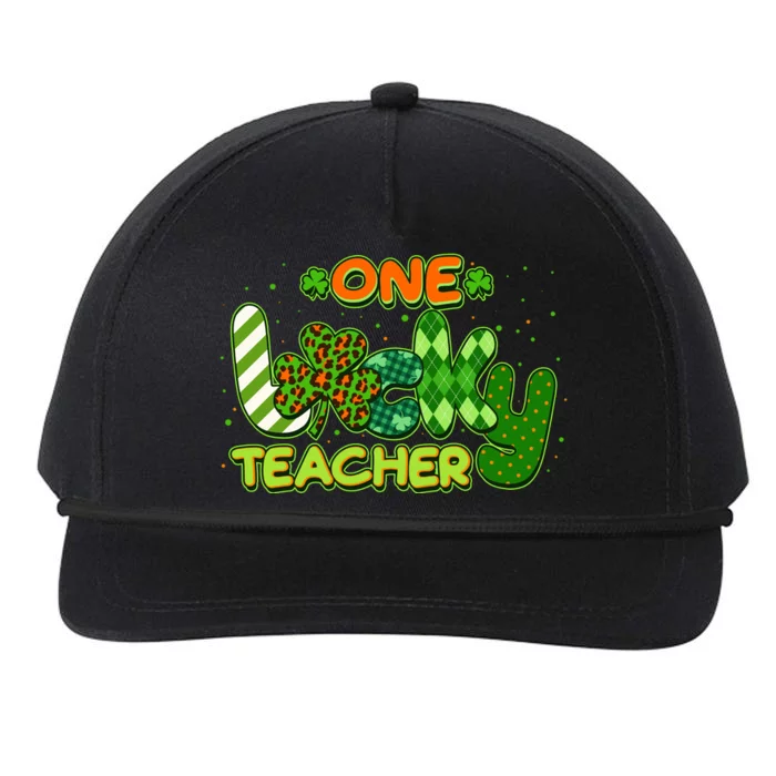 Funny Cute St Patrick's Day One Lucky Teacher Snapback Five-Panel Rope Hat