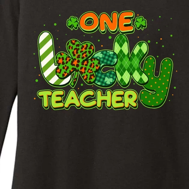 Funny Cute St Patrick's Day One Lucky Teacher Womens CVC Long Sleeve Shirt