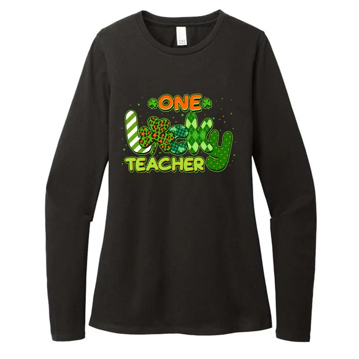 Funny Cute St Patrick's Day One Lucky Teacher Womens CVC Long Sleeve Shirt