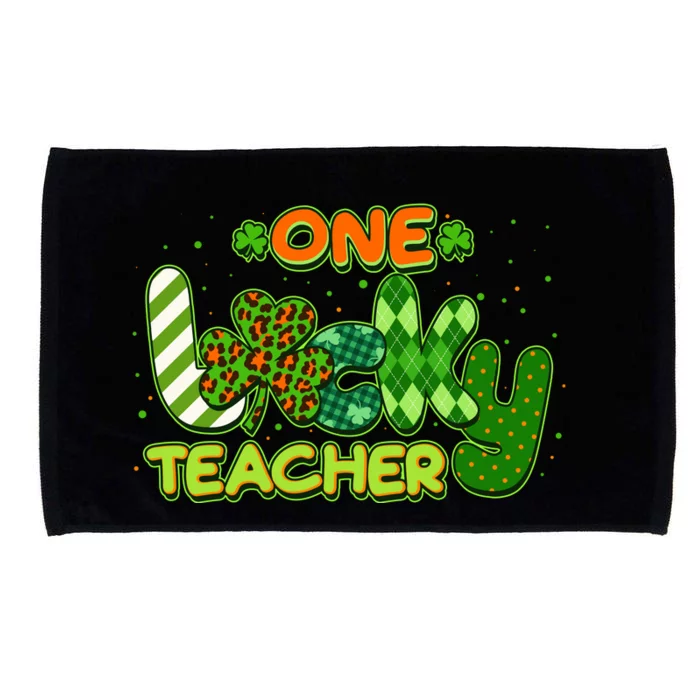 Funny Cute St Patrick's Day One Lucky Teacher Microfiber Hand Towel