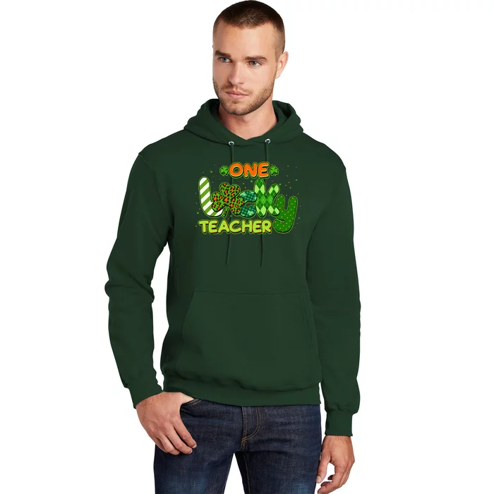 Funny Cute St Patrick's Day One Lucky Teacher Hoodie