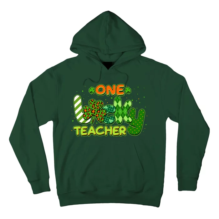 Funny Cute St Patrick's Day One Lucky Teacher Hoodie