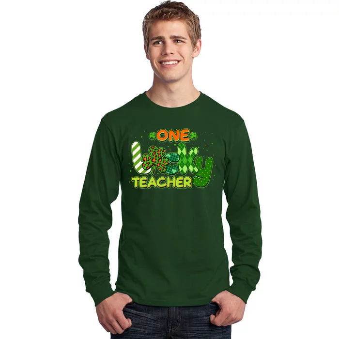 Funny Cute St Patrick's Day One Lucky Teacher Tall Long Sleeve T-Shirt