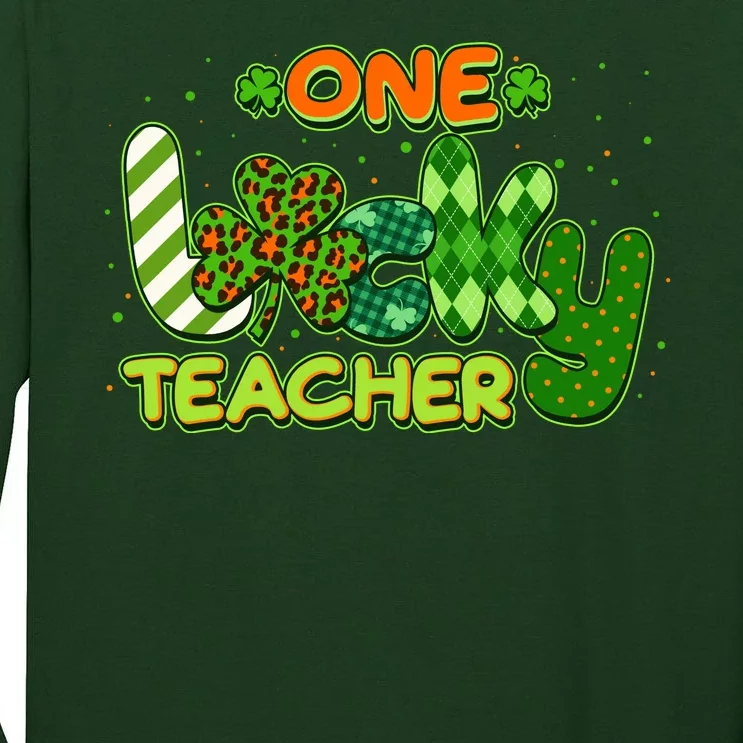 Funny Cute St Patrick's Day One Lucky Teacher Tall Long Sleeve T-Shirt