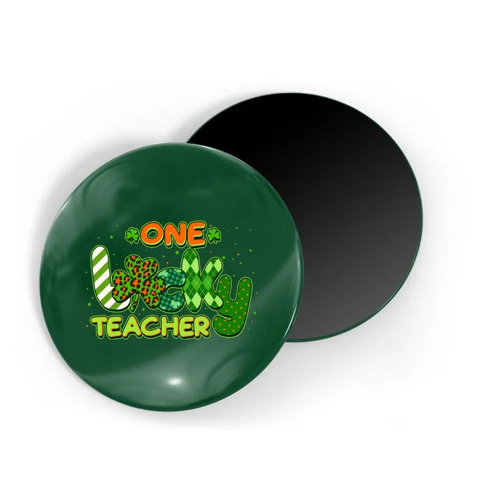 Funny Cute St Patrick's Day One Lucky Teacher Magnet