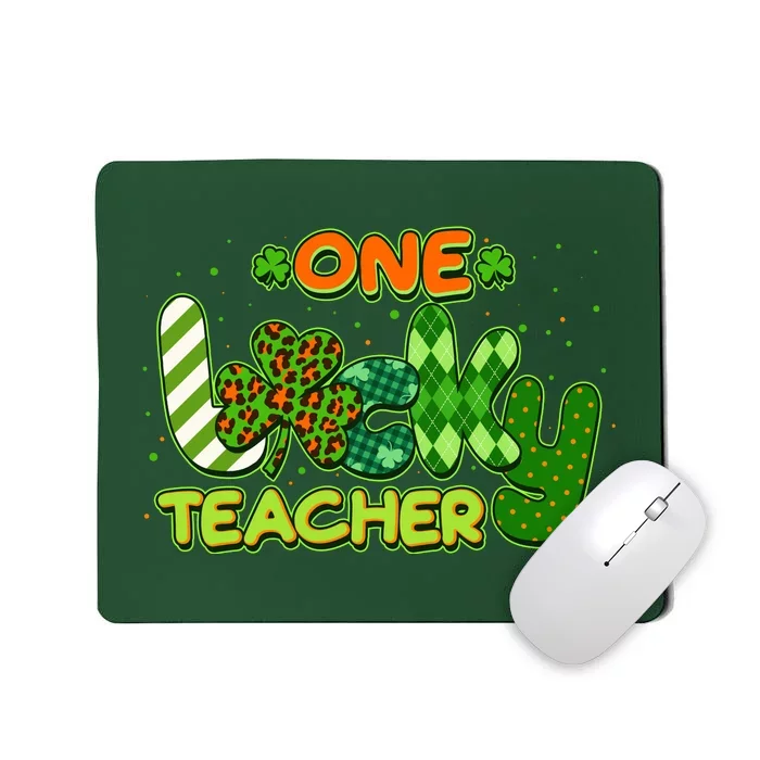 Funny Cute St Patrick's Day One Lucky Teacher Mousepad