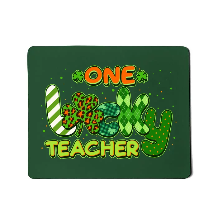 Funny Cute St Patrick's Day One Lucky Teacher Mousepad