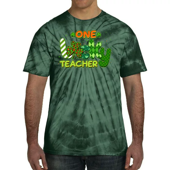 Funny Cute St Patrick's Day One Lucky Teacher Tie-Dye T-Shirt