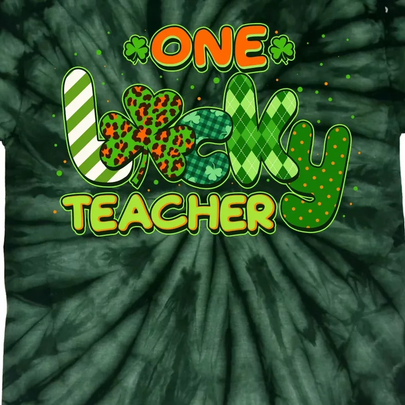 Funny Cute St Patrick's Day One Lucky Teacher Tie-Dye T-Shirt