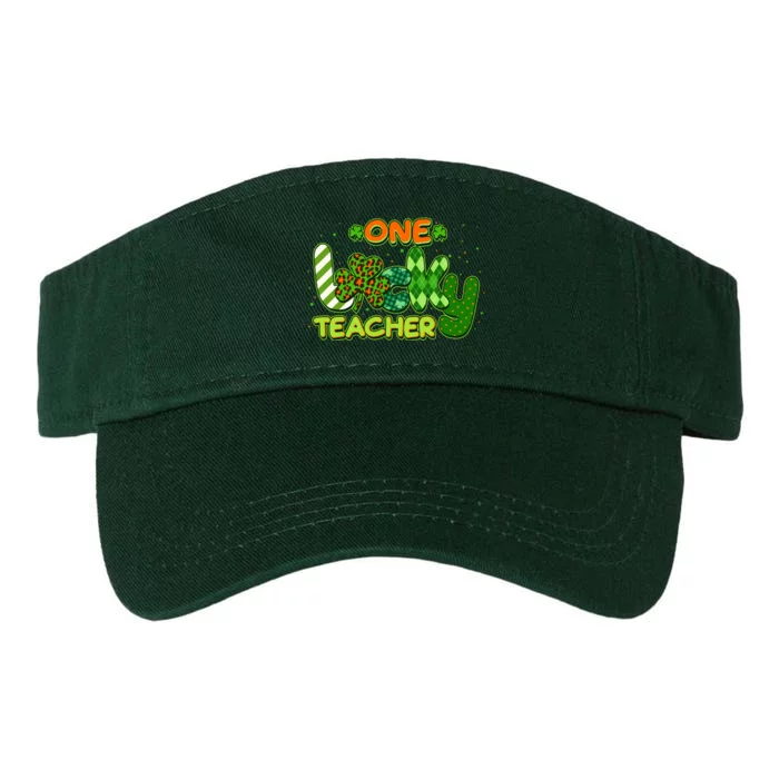 Funny Cute St Patrick's Day One Lucky Teacher Valucap Bio-Washed Visor