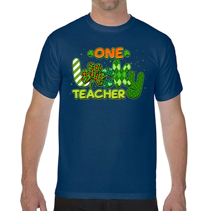 Funny Cute St Patrick's Day One Lucky Teacher Comfort Colors T-Shirt