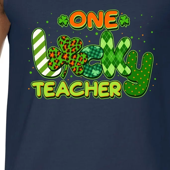 Funny Cute St Patrick's Day One Lucky Teacher Comfort Colors® Tank Top