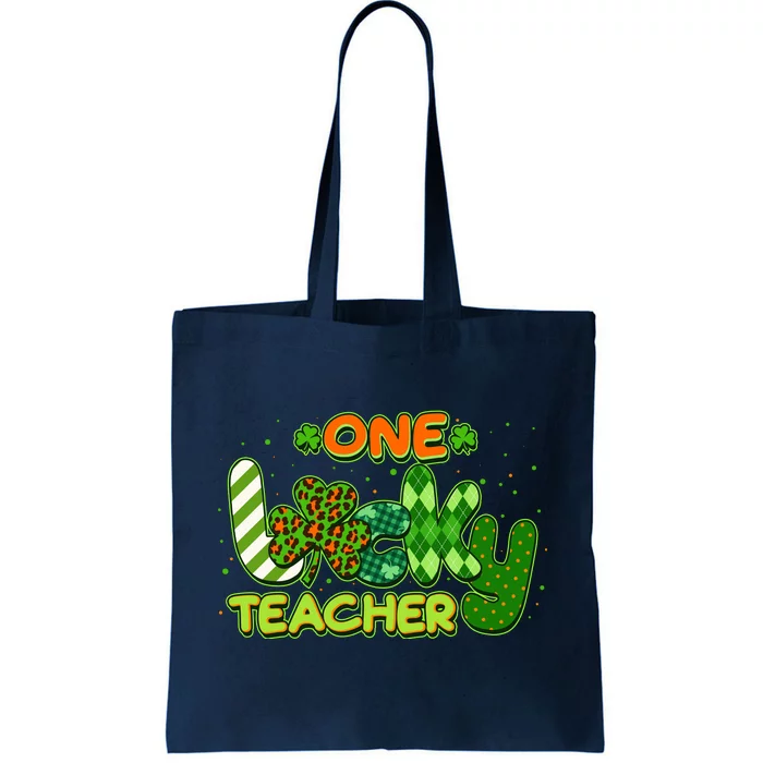 Funny Cute St Patrick's Day One Lucky Teacher Tote Bag