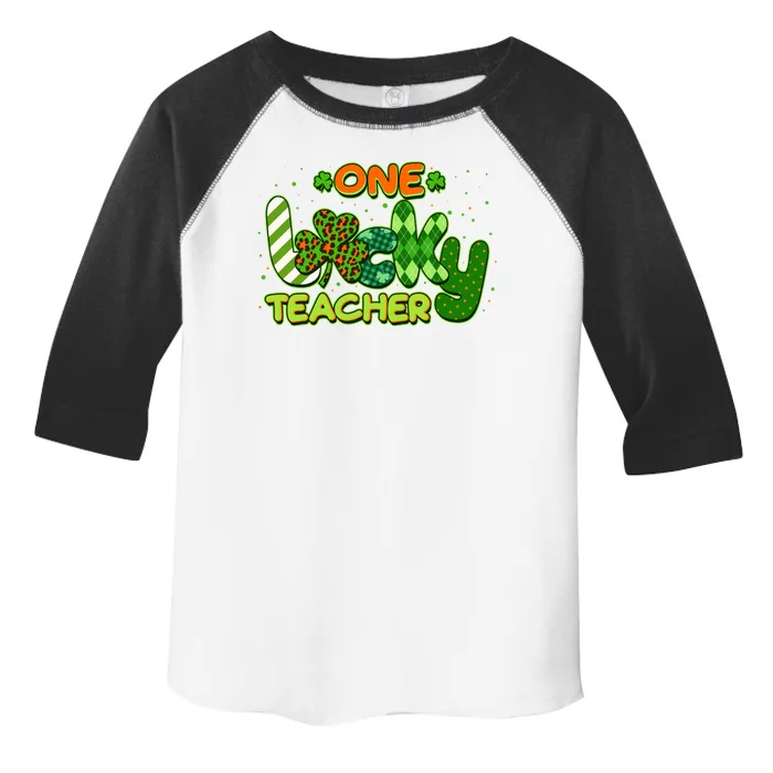 Funny Cute St Patrick's Day One Lucky Teacher Toddler Fine Jersey T-Shirt