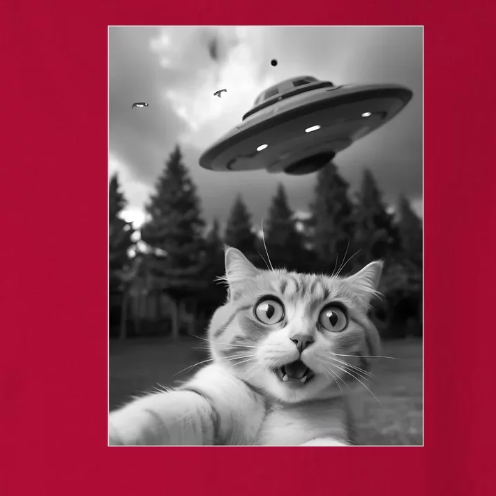 Funny Cat Selfie With A Ufo Toddler Long Sleeve Shirt