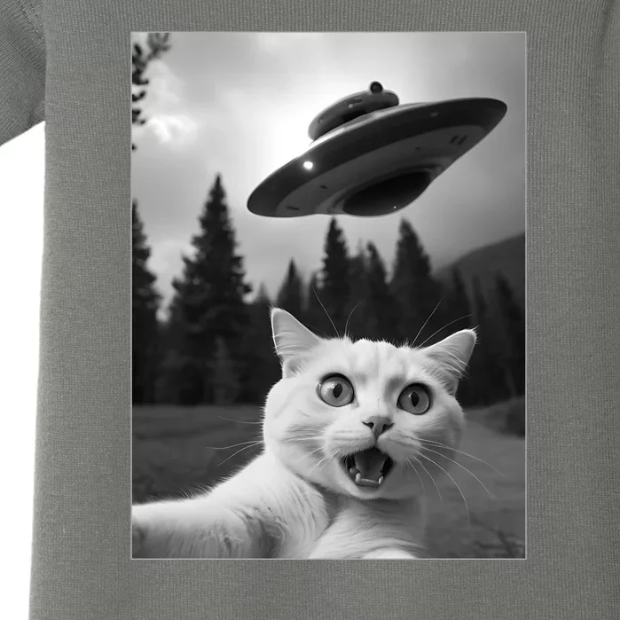 Funny Cat Selfie With A Ufo Baby Bodysuit