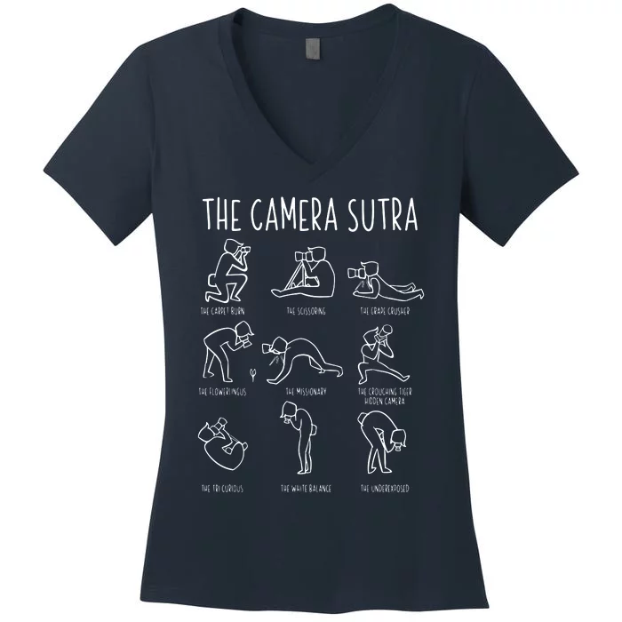 Funny Camera Sutra Photographer Photography Gift Men Women Women's V-Neck T-Shirt