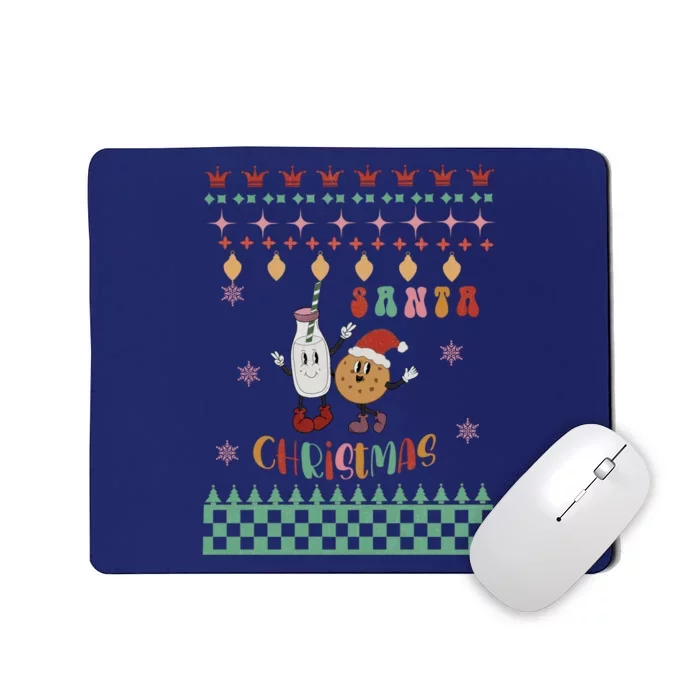 Funny Christmas Santa Milk And Cookies Mousepad