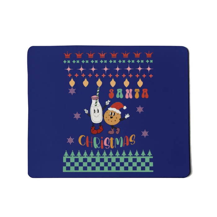 Funny Christmas Santa Milk And Cookies Mousepad