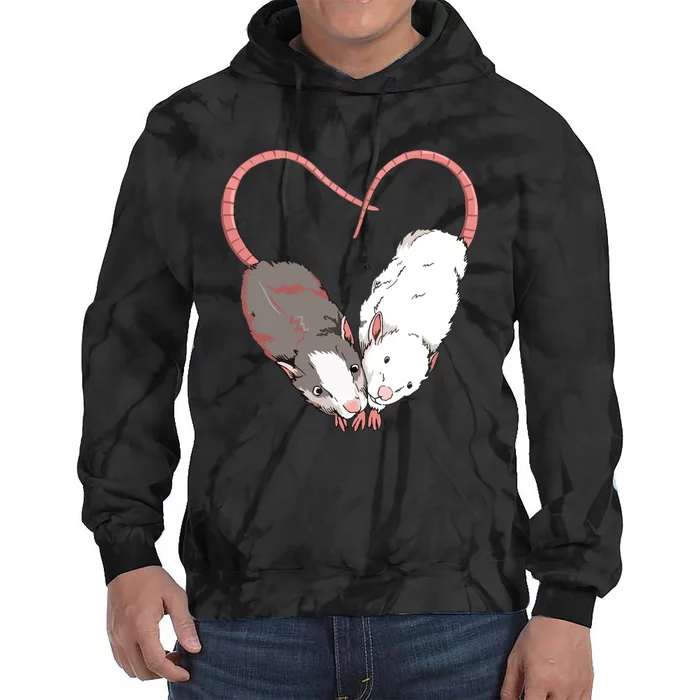 Funny Cute Small Rodent Pet Happy Heart Love Rat Lovers Tie Dye Hoodie