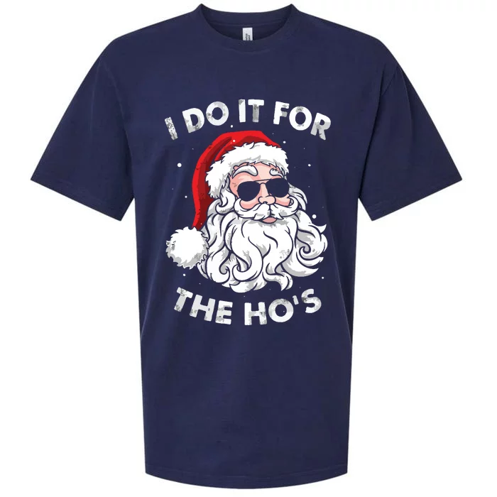 Funny Christmas Santa I Do It For The Hos Holiday Mood Gifts Sueded Cloud Jersey T-Shirt